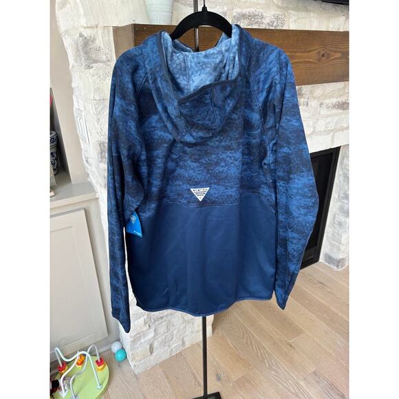 Columbia Men's Blue PFG Super Terminal Fleece Hoodie Size S - Picture 5 of 7